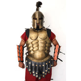 Combinaison d'armure en cuir avec armure corporelle en métal Sparta LFBA09